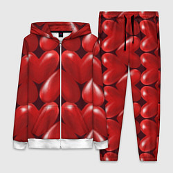 Женский 3D-костюм Red hearts, цвет: 3D-белый