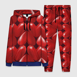 Женский 3D-костюм Red hearts, цвет: 3D-синий