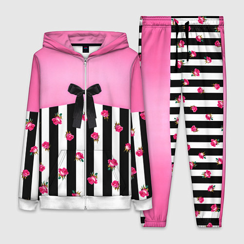 Женский костюм Костюм Барби: полоска с розами / 3D-Белый – фото 1