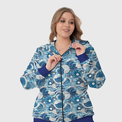 Женский 3D-костюм Волны паттерн, цвет: 3D-синий — фото 2