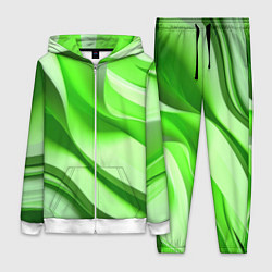 Женский 3D-костюм Светлые зеленые волны, цвет: 3D-белый