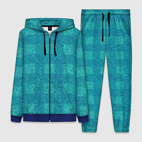 Женский костюм Клетка бирюзовый / 3D-Синий – фото 1