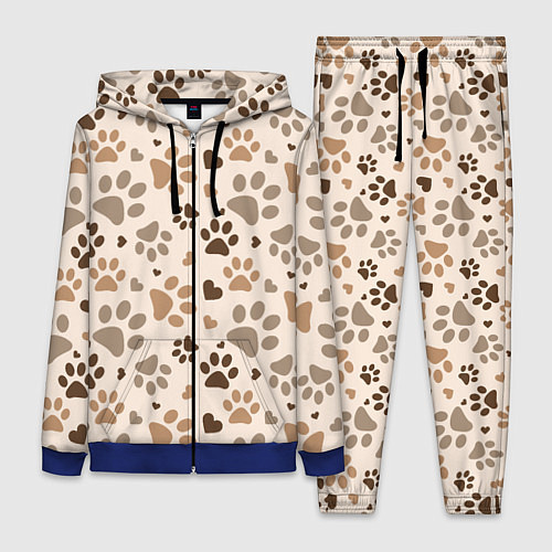 Женский костюм Следы питомцев / 3D-Синий – фото 1