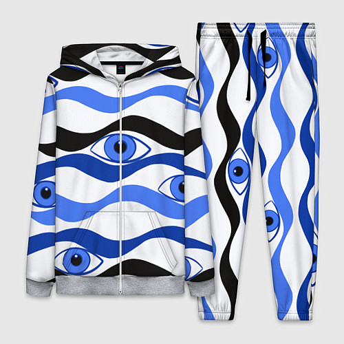 Женский костюм Глазки плывущие в голубых волнах / 3D-Меланж – фото 1