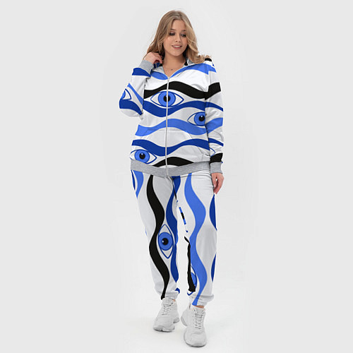 Женский костюм Глазки плывущие в голубых волнах / 3D-Меланж – фото 4