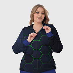 Женский 3D-костюм Honeycombs green, цвет: 3D-синий — фото 2