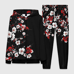 Женский костюм Белая и красная сакура - цветение