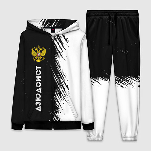 Женский костюм Дзюдоист из России и герб РФ: по-вертикали / 3D-Черный – фото 1