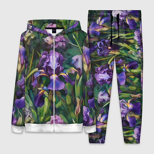 Женский костюм Ирисы паттерн / 3D-Белый – фото 1