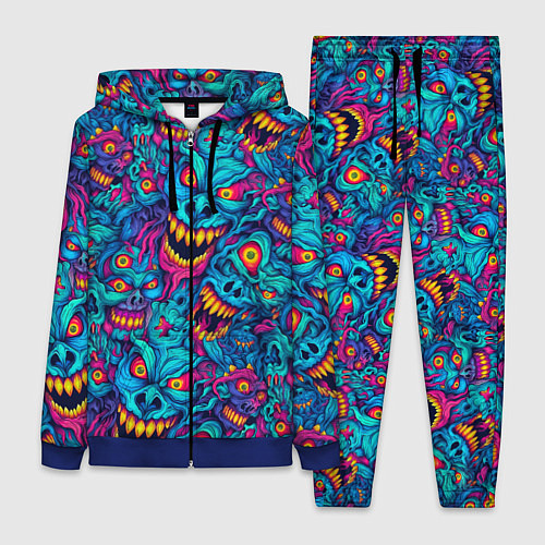 Женский костюм Неоновые монстры - graffiti art style pattern / 3D-Синий – фото 1