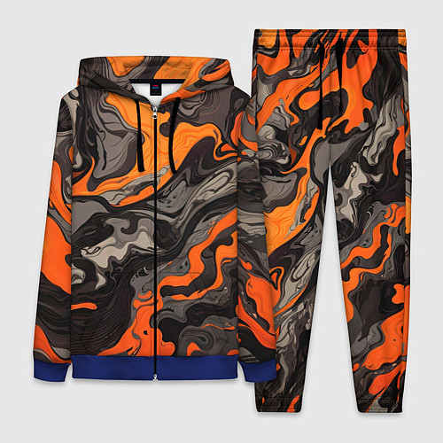 Женский костюм Оранжево-черный камуфляж / 3D-Синий – фото 1