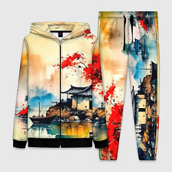 Женский 3D-костюм Краски природы, цвет: 3D-черный