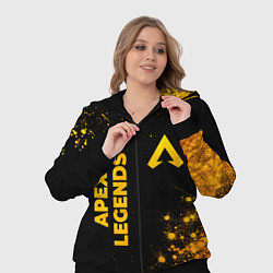 Женский 3D-костюм Apex Legends - gold gradient: надпись, символ, цвет: 3D-черный — фото 2