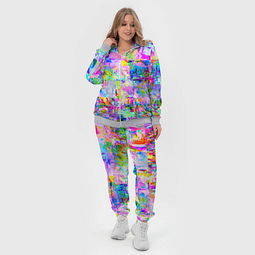 Женский костюм Яркий неоновый абстрактный Glitch / 3D-Меланж – фото 4