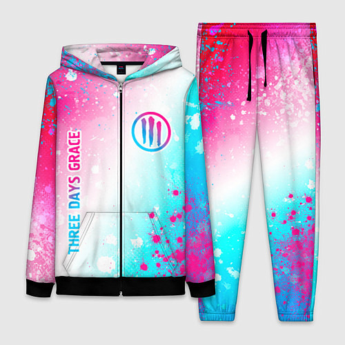Женский костюм Three Days Grace neon gradient style: надпись, сим / 3D-Черный – фото 1
