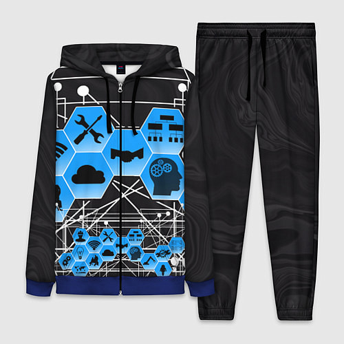 Женский костюм Виртуальный мир / 3D-Синий – фото 1