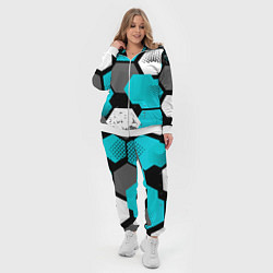 Женский 3D-костюм Шестиугольники абстрактный фон, цвет: 3D-белый — фото 2