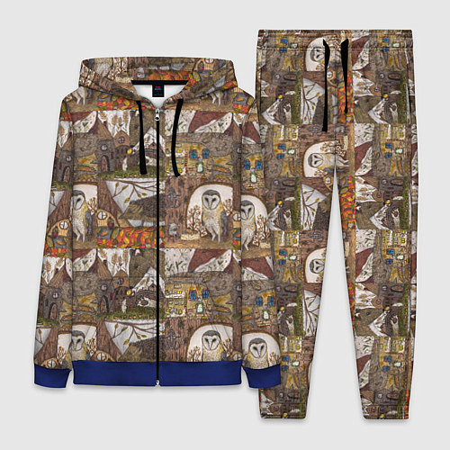 Женский костюм Рисунки коллаж / 3D-Синий – фото 1