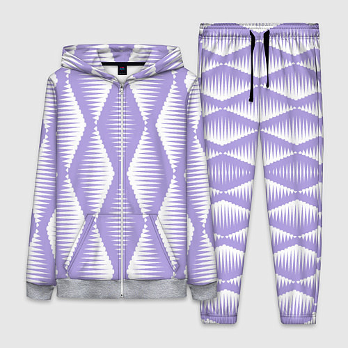 Женский костюм Сиреневые белые большие ромбы / 3D-Меланж – фото 1