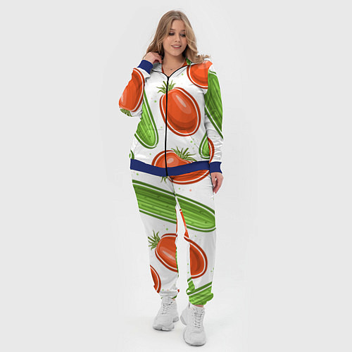 Женский костюм Помидоры и огурцы / 3D-Синий – фото 4