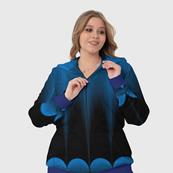 Женский 3D-костюм Сине-черный градиент в полоску, цвет: 3D-синий — фото 2