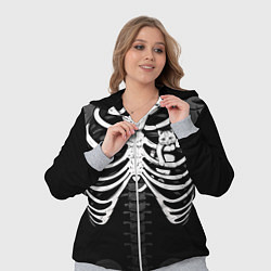Женский 3D-костюм Скелет: ребра с котиком, цвет: 3D-меланж — фото 2
