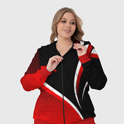Женский 3D-костюм Кавасаки - красные волны, цвет: 3D-красный — фото 2