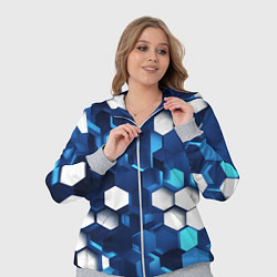 Женский 3D-костюм Cyber hexagon Blue, цвет: 3D-меланж — фото 2