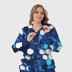 Женский 3D-костюм Cyber hexagon Blue, цвет: 3D-синий — фото 2