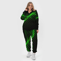 Женский 3D-костюм Зеленые яркие линии, цвет: 3D-черный — фото 2