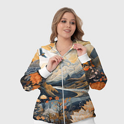 Женский 3D-костюм Солнечное утро в цветущих горах, цвет: 3D-белый — фото 2