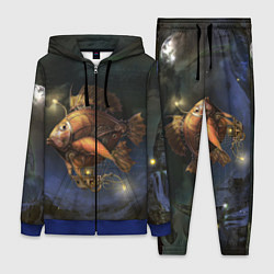 Женский 3D-костюм Рыба-дирижабль в ночи, цвет: 3D-синий