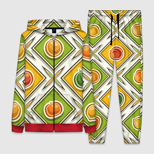 Женский костюм Fruits and berries pattern / 3D-Красный – фото 1