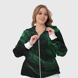 Женский 3D-костюм Темно зеленая абстракция, цвет: 3D-белый — фото 2