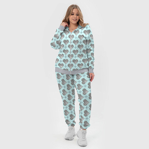 Женский костюм Сердечко черно - белое и снежинка / 3D-Меланж – фото 4