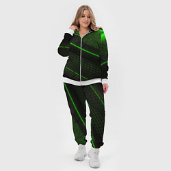 Женский 3D-костюм Зеленая абстракция со светом, цвет: 3D-белый — фото 2