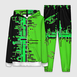 Женский костюм Кибер-глитч зелёный