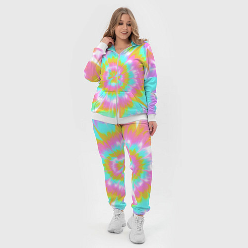 Женский костюм Tie-Dye кислотный в стиле барби / 3D-Белый – фото 4