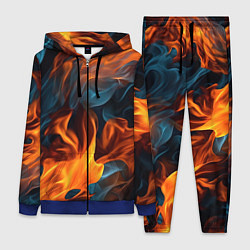 Женский 3D-костюм Пламя огня, цвет: 3D-синий