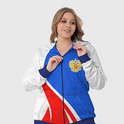 Женский 3D-костюм Герб РФ - white sport, цвет: 3D-синий — фото 2
