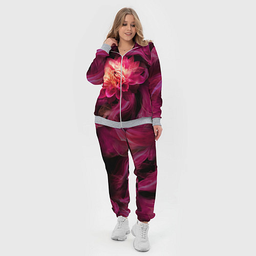 Женский костюм Розовый цветок в огне - нейросеть / 3D-Меланж – фото 4