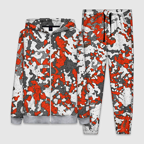 Женский костюм Абстракция серо-красная / 3D-Меланж – фото 1