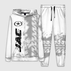 Женский 3D-костюм JAC speed на светлом фоне со следами шин: по-верти, цвет: 3D-белый