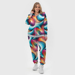 Женский 3D-костюм Волнообразная разноцветная абстракция, цвет: 3D-меланж — фото 2