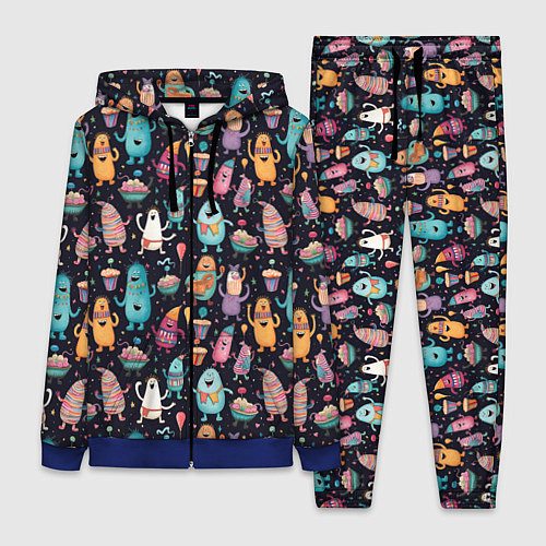 Женский костюм Весёлые монстры на вечеринке / 3D-Синий – фото 1