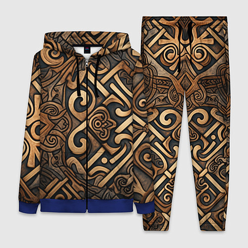 Женский костюм Асимметричный узор в викингском стиле / 3D-Синий – фото 1