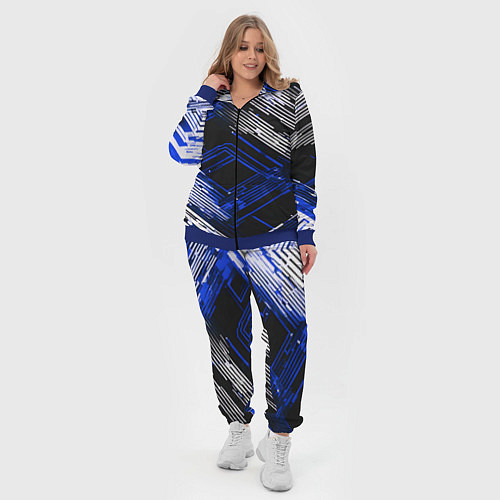 Женский костюм Киберпанк линии белые и синие / 3D-Синий – фото 4