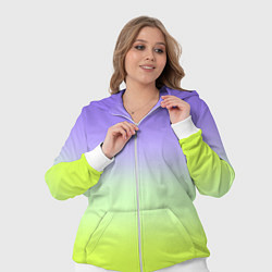 Женский 3D-костюм Фиолетовый мятный и желто-зеленый градиент, цвет: 3D-белый — фото 2