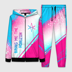 Женский 3D-костюм Bring Me the Horizon neon gradient style вертикаль, цвет: 3D-черный