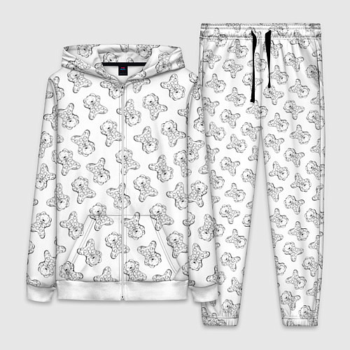 Женский костюм Сончас у мишек - принт раскраска / 3D-Белый – фото 1